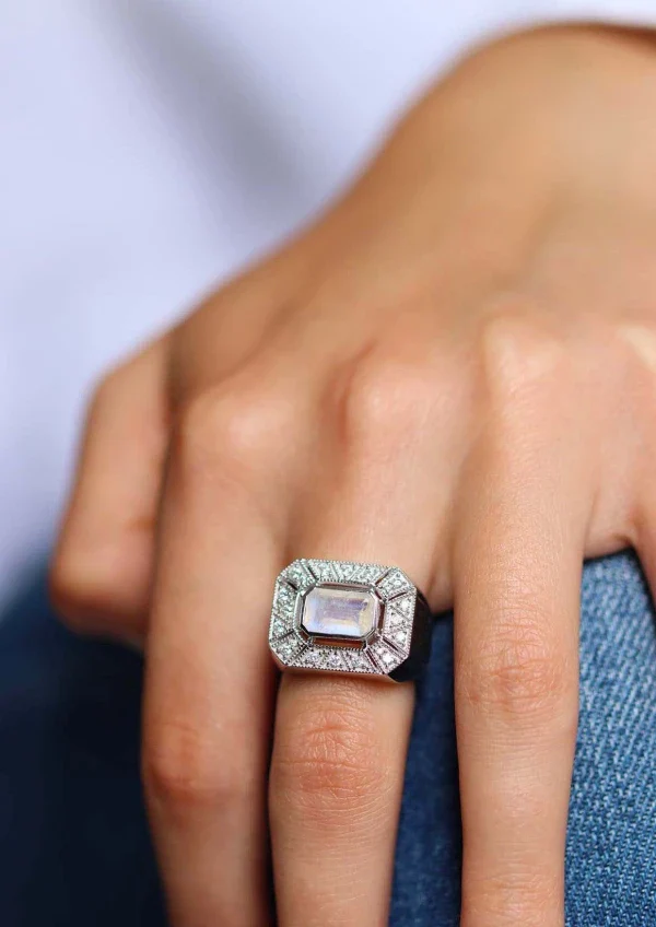 Bague en argent et pierre de lune I Angéline - Image 6