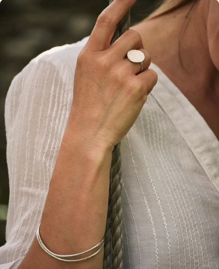 Bague argent massif plate - Hoja - Image 4