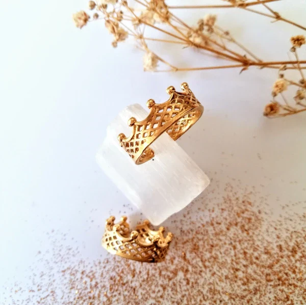 Bague couronne dorée - Divine Queen - Image 7