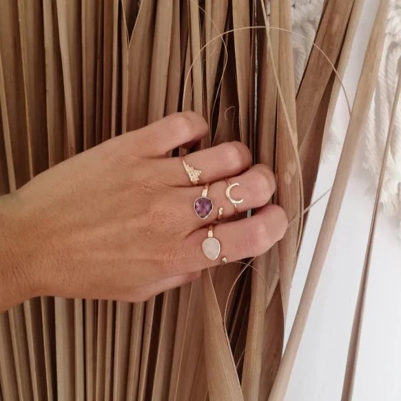 Bague dorée avec lune - Renaître - Image 4