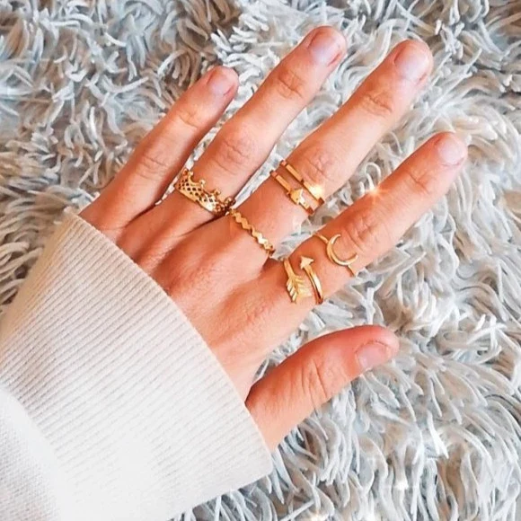 Bague dorée avec lune - Renaître - Image 6