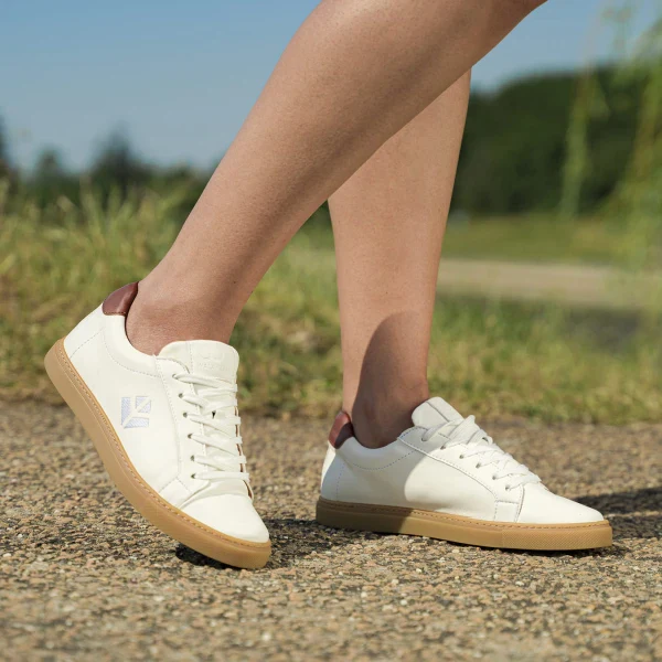 Baskets blanches/semelles marrons véganes - Winton - Image 4