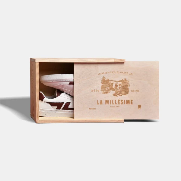 Baskets véganes blanches et bordeaux - Alpha Millésime - Image 5