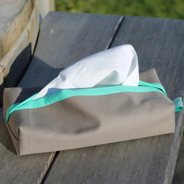 Ensemble boîte et panier à mouchoirs lavables en coton bio - Image 4