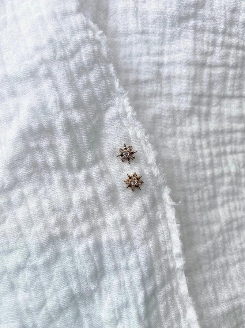 Boucles d’oreilles dorées - Flocon - Image 4