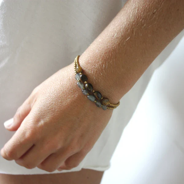 Bracelets en pierres Popy Agate bleue - Image 3