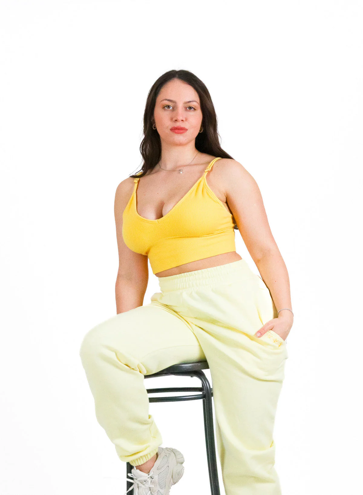 Brassière en coton Jaune - Image 4