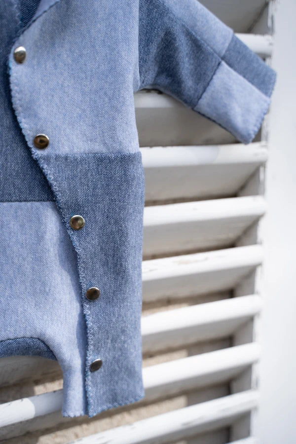 Coffret naissance unisexe effet patchwork 3 pièces - Blue Jean - Image 3