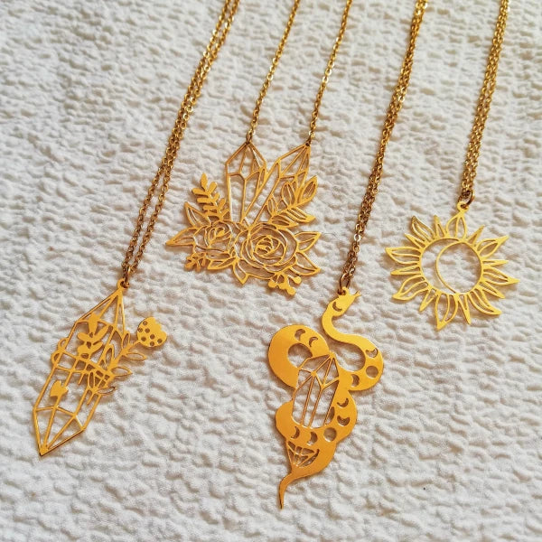 Collier doré cristal fleur - Joie & Gratitude - Image 5