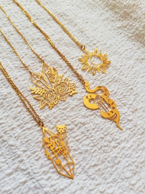 Collier doré serpent cristal - Déesse créative - Image 7