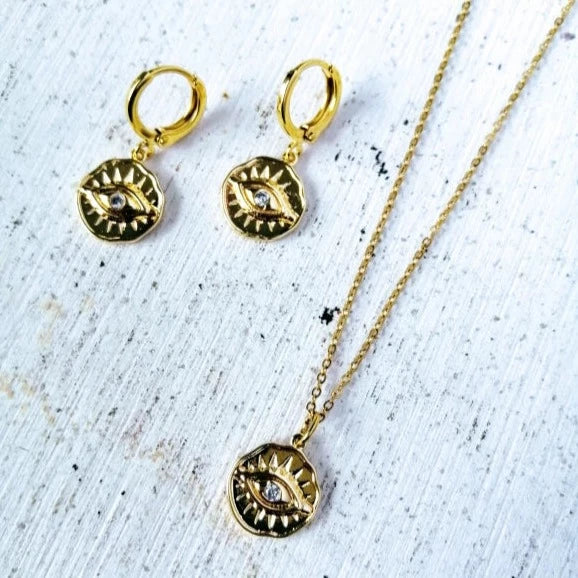 Collier dorée oeil - Regard en or - Image 4