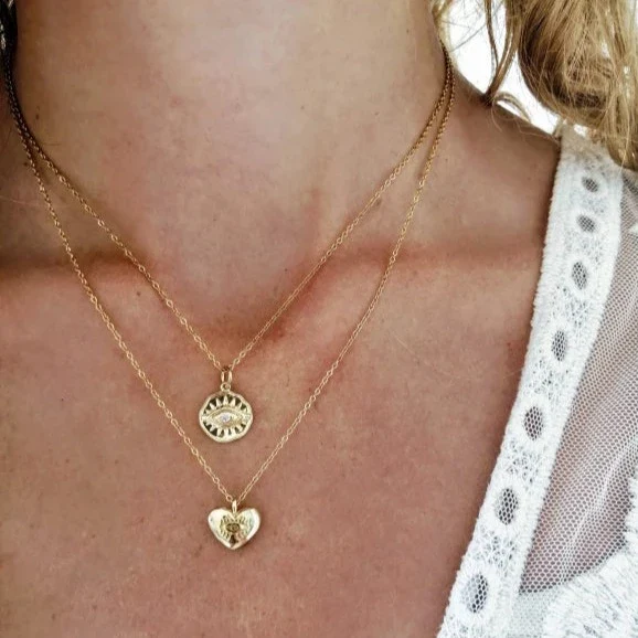 Collier dorée oeil - Regard en or - Image 5