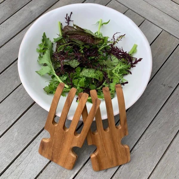 Couverts a salade en bois de Tek - Image 3
