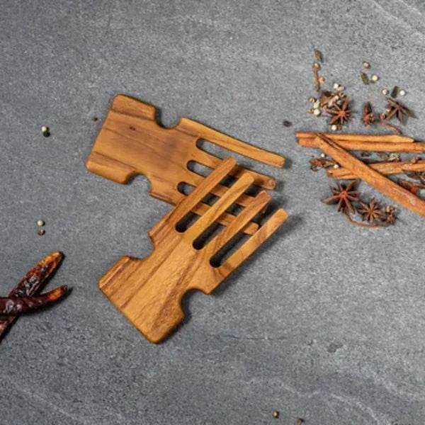 Couverts a salade en bois de Tek - Image 4