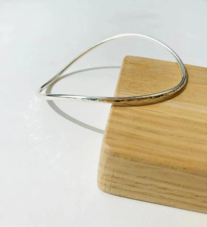 Bracelet jonc en argent massif minimaliste - Ola - Image 5