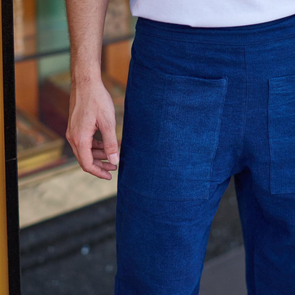 Pantalon bleu Homme fabriqué à la main - Image 5