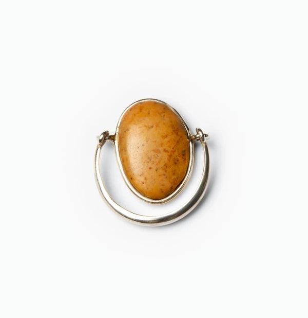 Petite bague en argent galet jaune - Trouble - Image 3