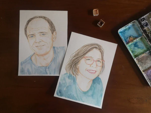 Portrait Création à l'aquarelle - réalisation unique sur mesure - Image 5