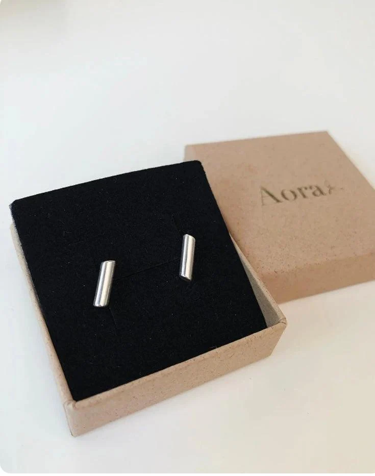 Puces d’oreilles argentées simples - Tala - Image 3