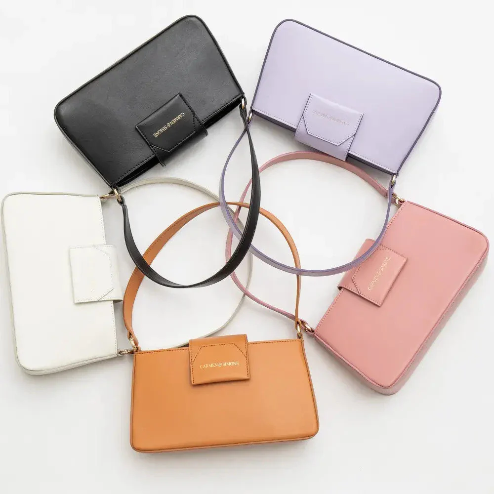 Sac baguette en cuir végan Carmen I Blanc - Image 11