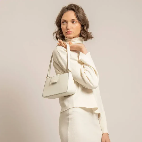 Sac baguette en cuir végan Carmen I Blanc - Image 25