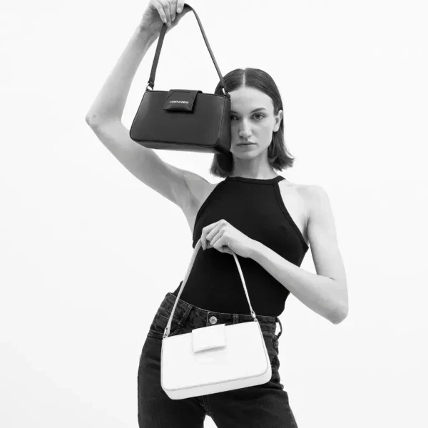 Sac baguette en cuir végan Carmen I Blanc - Image 26