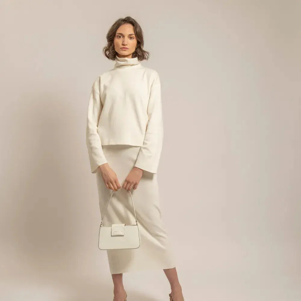 Sac baguette en cuir végan Carmen I Blanc - Image 4