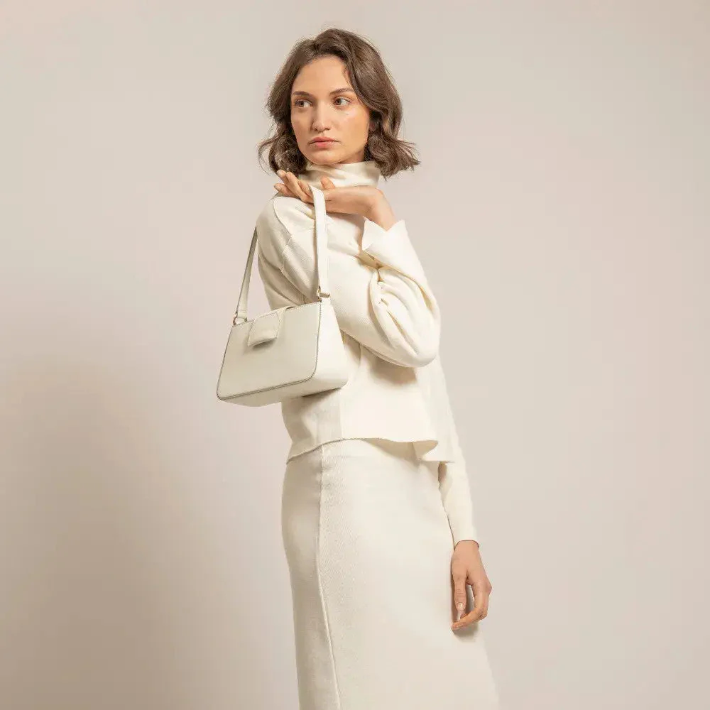 Sac baguette en cuir végan Carmen I Blanc - Image 5