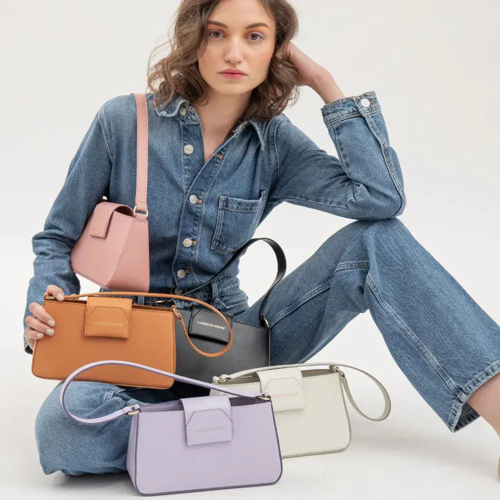 Sac baguette en cuir végan Carmen I Blanc - Image 9