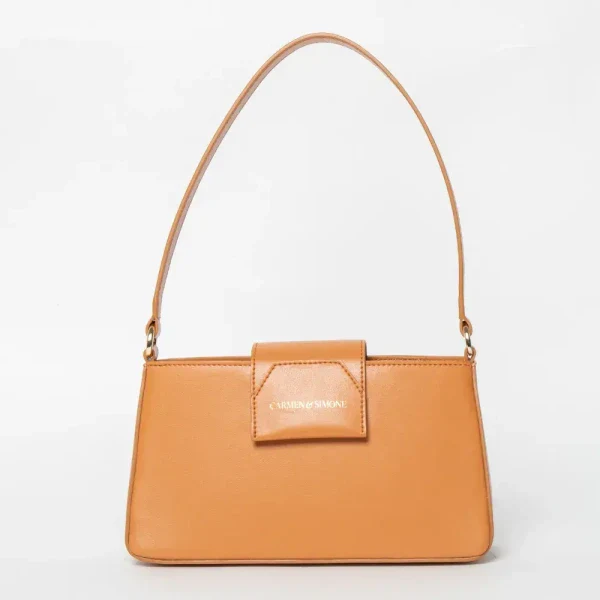 Sac baguette en cuir végan Carmen I Camel - Image 21