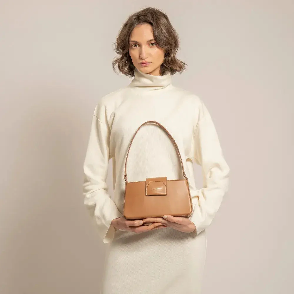 Sac baguette en cuir végan Carmen I Camel - Image 4