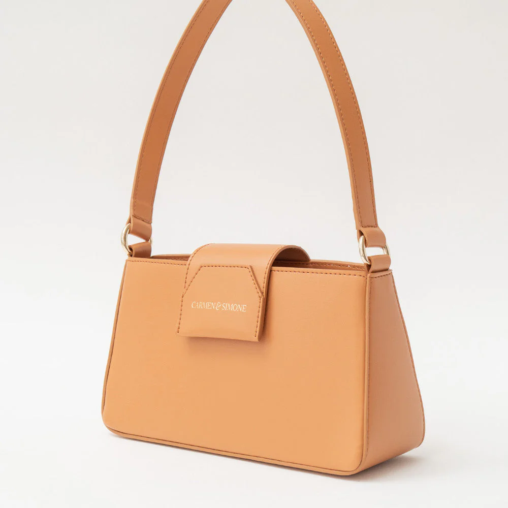 Sac baguette en cuir végan Carmen I Camel - Image 5
