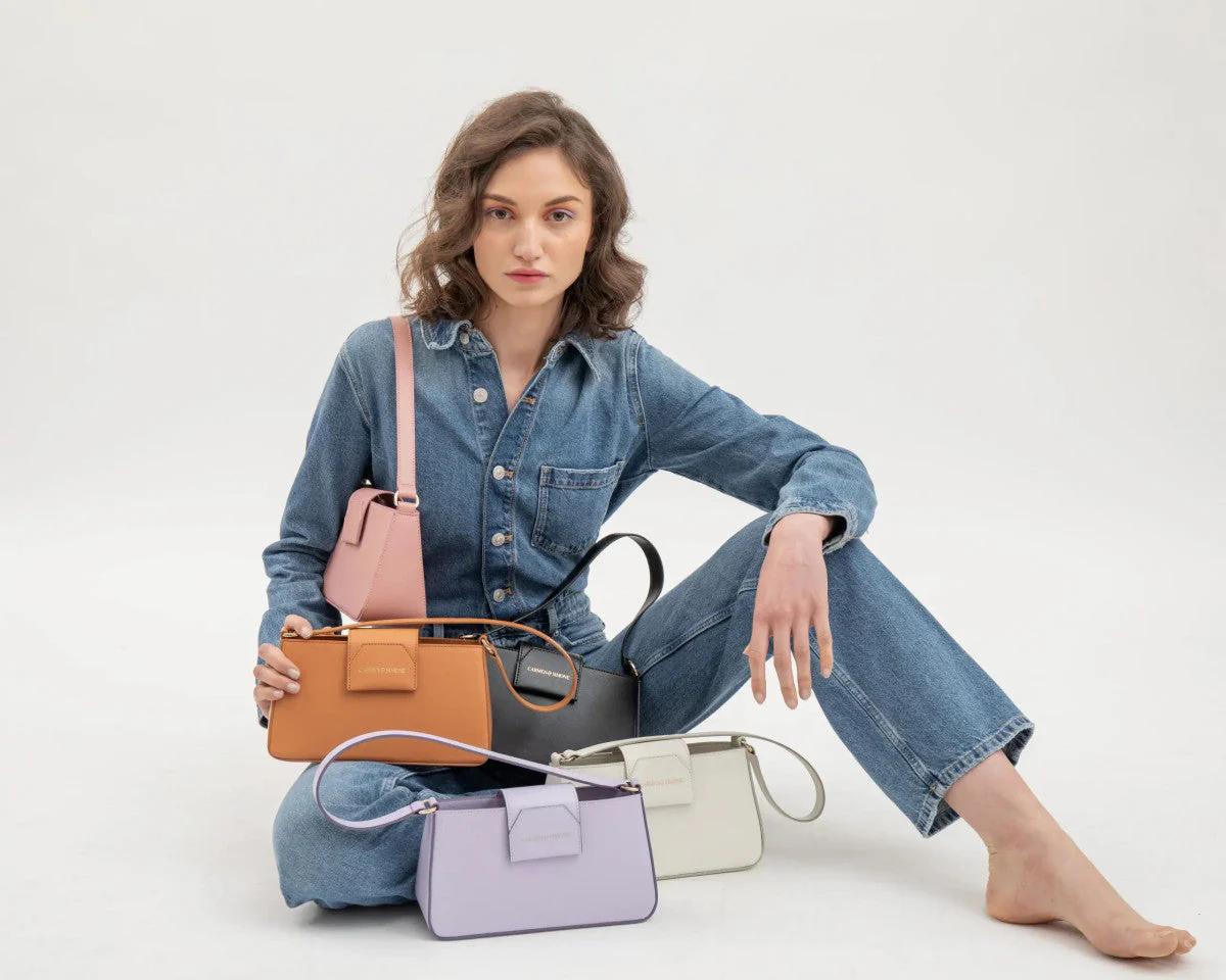 Sac baguette en cuir végan Carmen I Camel - Image 6