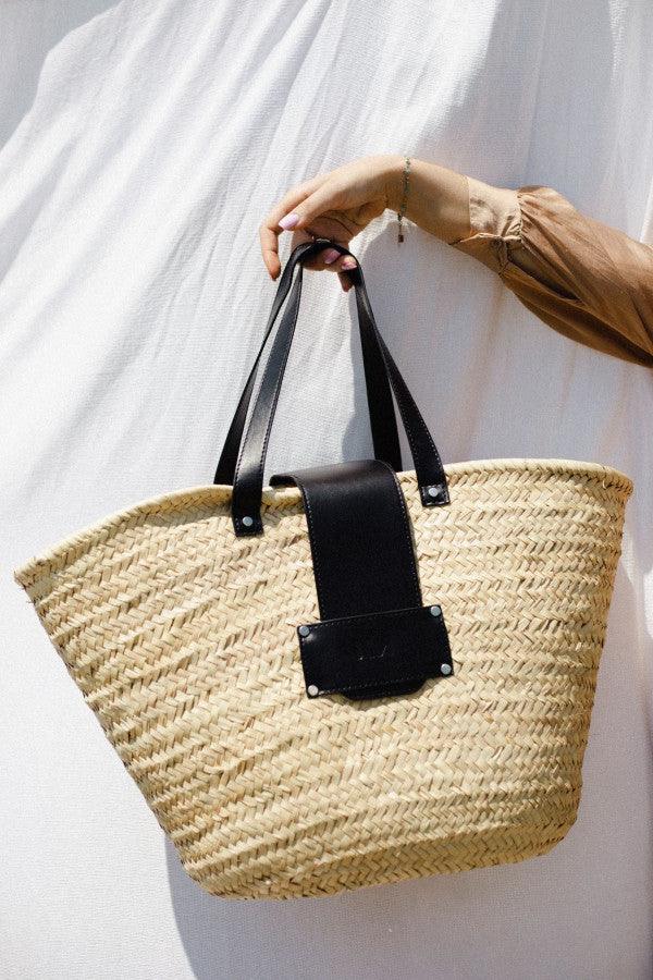 Sac effet maille beige naturelle et anse colorée I Bora Bora - Image 4
