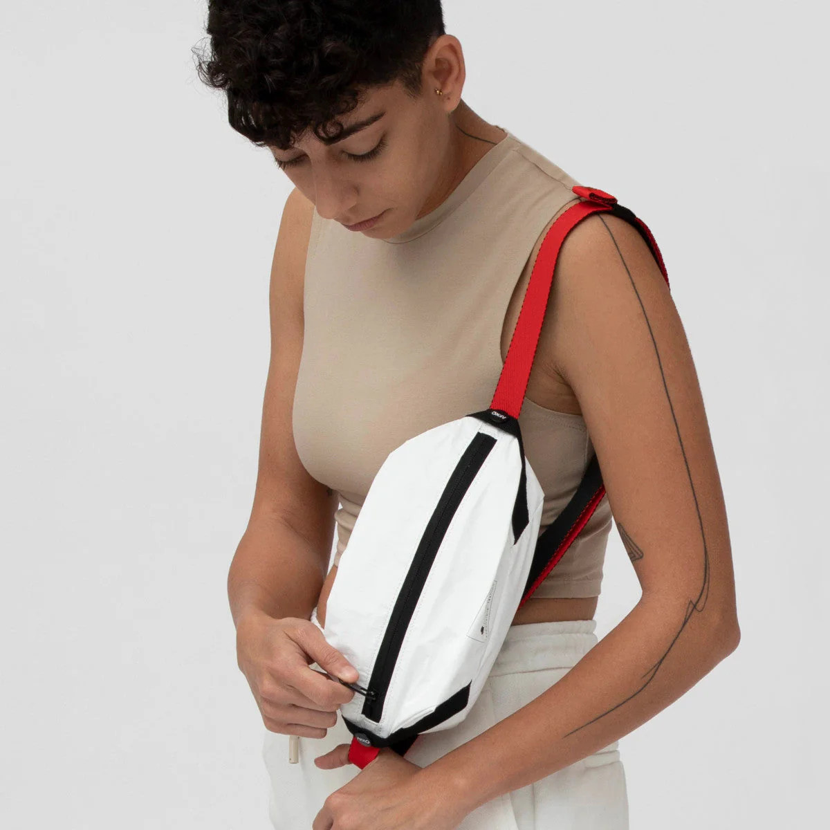 Sac sacoche végan blanc Astrid - Image 3