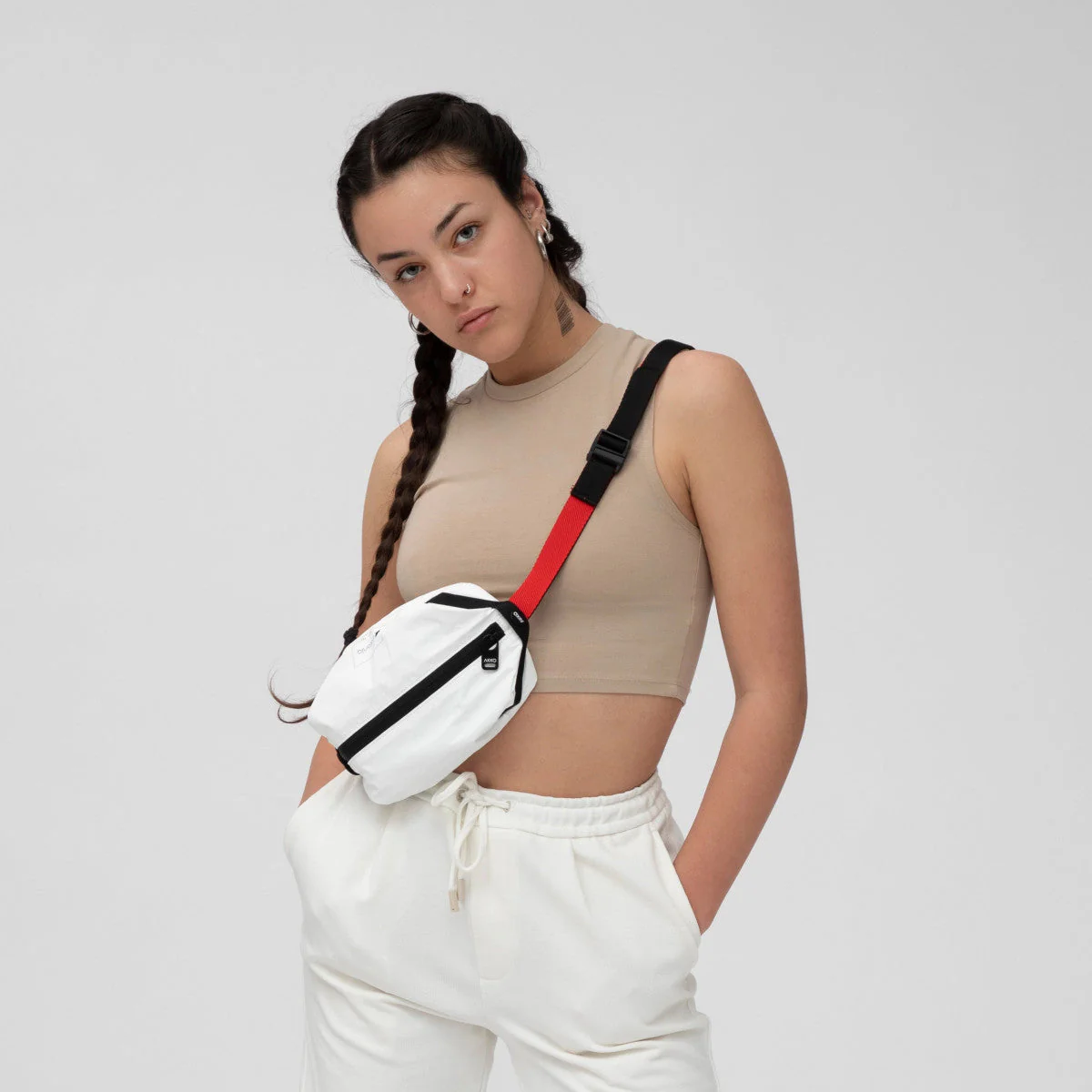 Sac sacoche végan blanc Astrid - Image 8