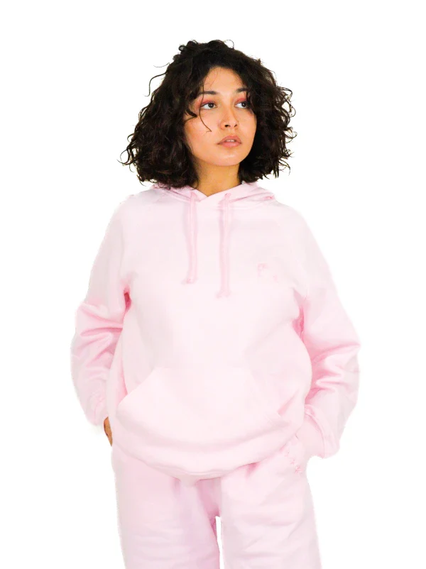 Sweat à capuche rose avec logo Aphaïa - Image 10
