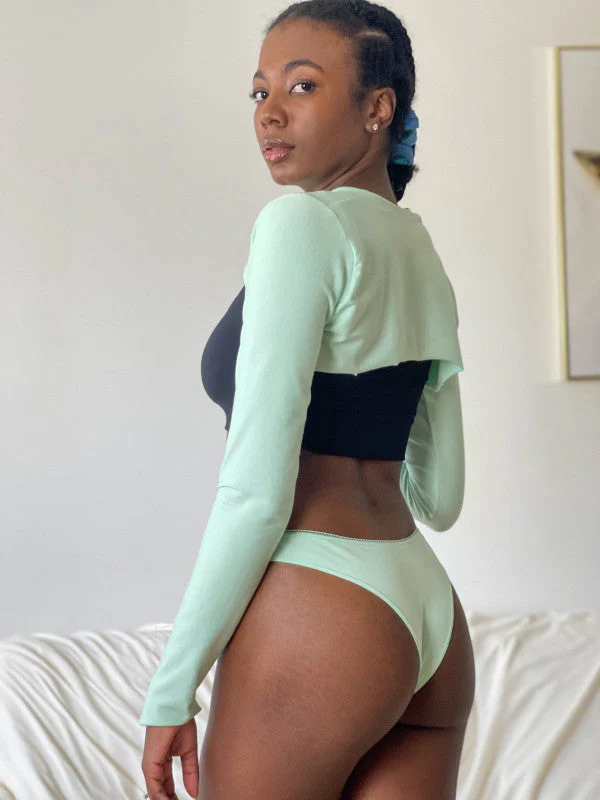 Tanga bleu ciel en matière upcyclée - Image 4