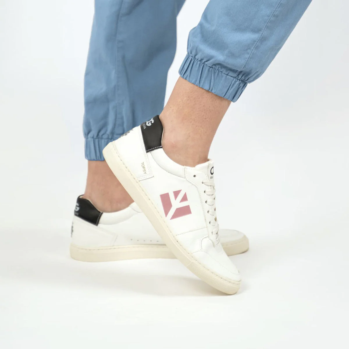 Baskets véganes Blanc / Noir / Rose unisexe - Topsy - Image 4