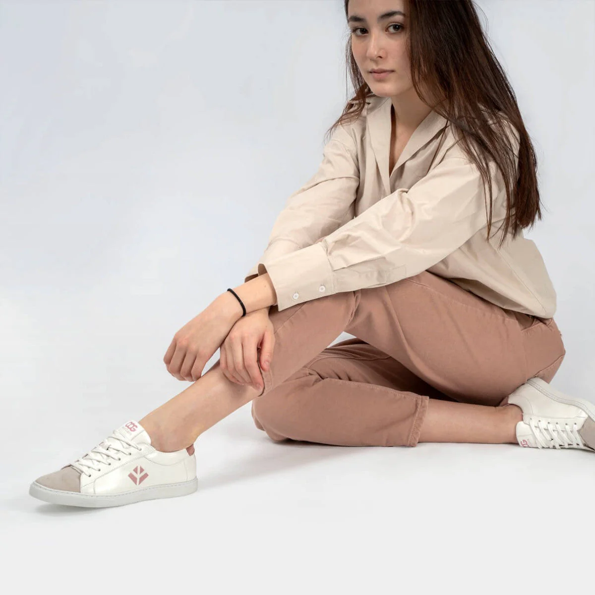 Baskets véganes de ville pour femmes Blanches et roses Winton - Image 6